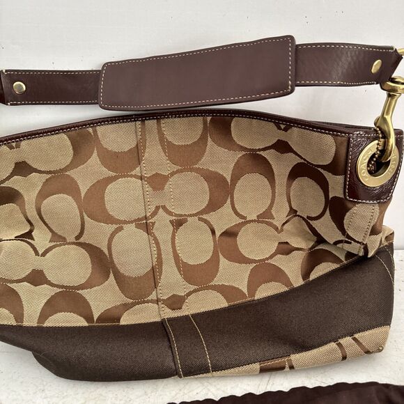 Coach 10627 Black Gray Jacquard Signature Canvas Bucket Bag Tote Purse - Picture 5 of 16